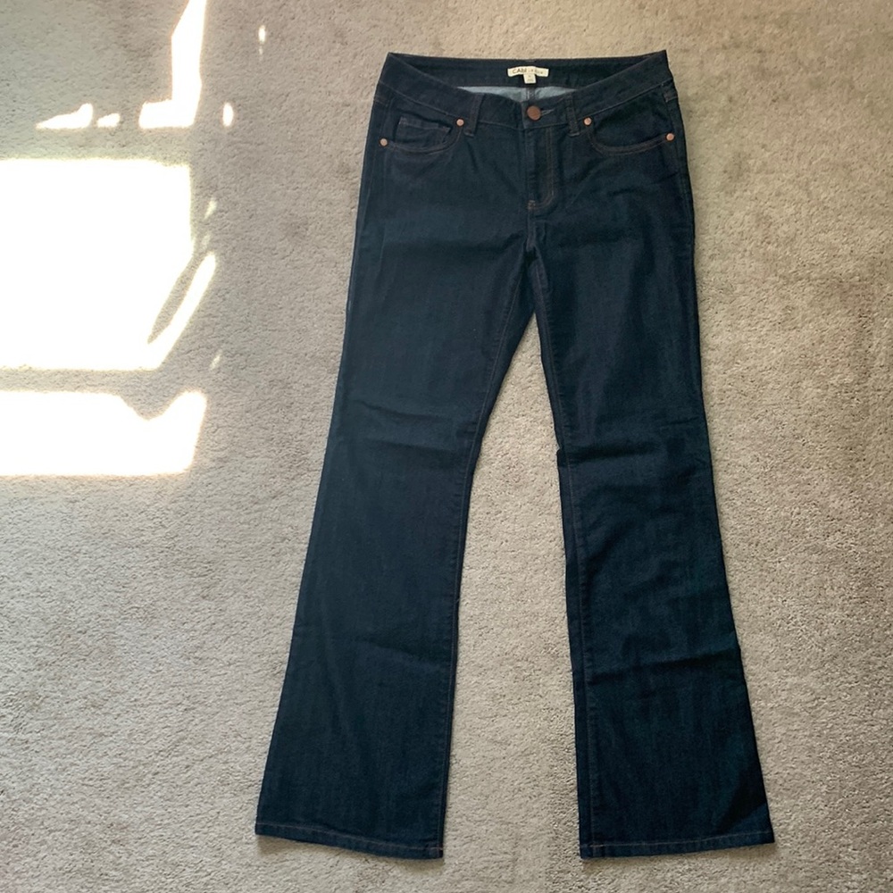CAbi Jeans #203A Dark Wash Blue Denim Boot Cut Stretch Mid-Rise - Size 6 - NWOT - Picture 2 of 10
